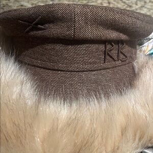 Ruslan Baginskiy Brown Tweed Pageboy Hat